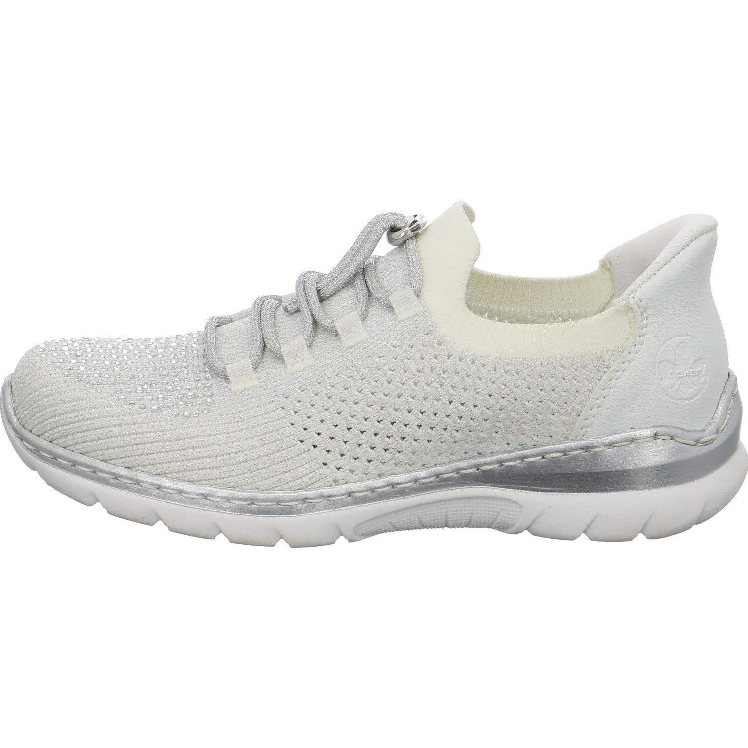 Rieker Damen Slipper L3261-90 L3261 weiss-silver/weiss F 1/2 (normal)