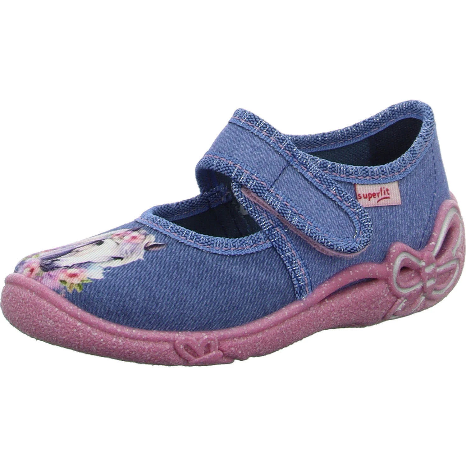 Superfit Kinder Hausschuhe 1-800288-8060 Belinda blau WMS mittel