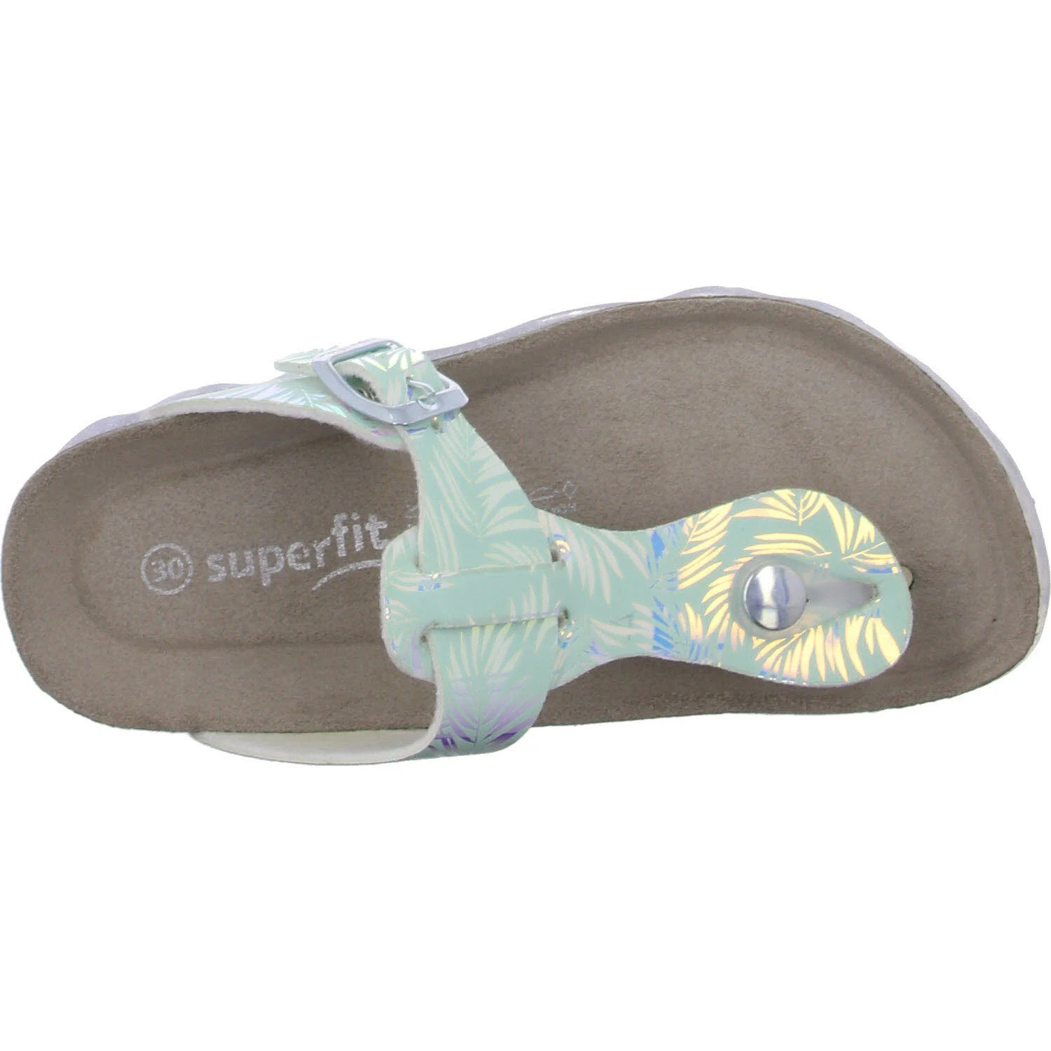 Superfit Kinder Pantoletten 000125-7500 JELLIES HELLGRÜN/SILBER WMS mittel
