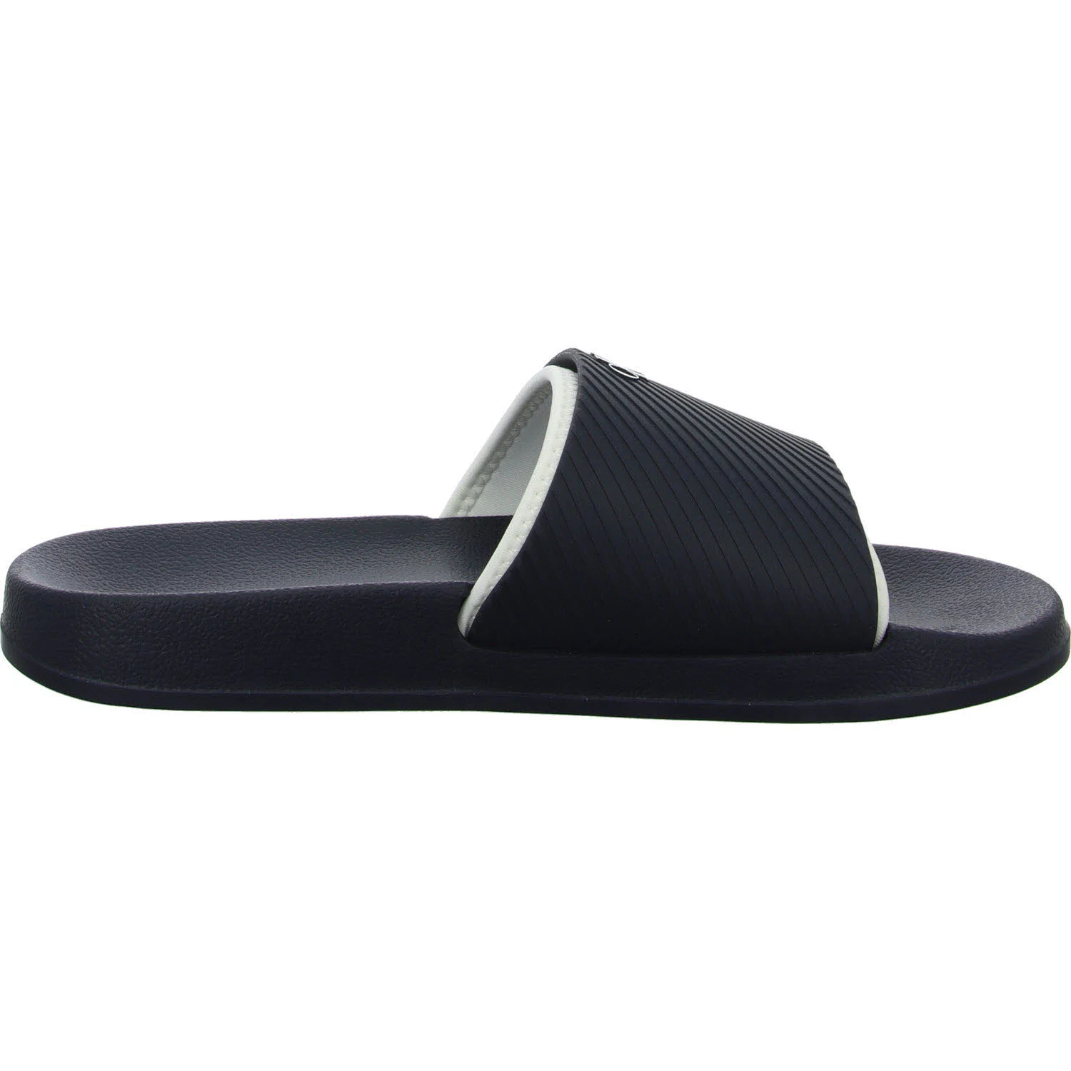 Calvin Klein Pantoletten YM0YM01234DW4 SLIDE RUBBER NEOPRENE TEXT navy/oyster mushroom normal