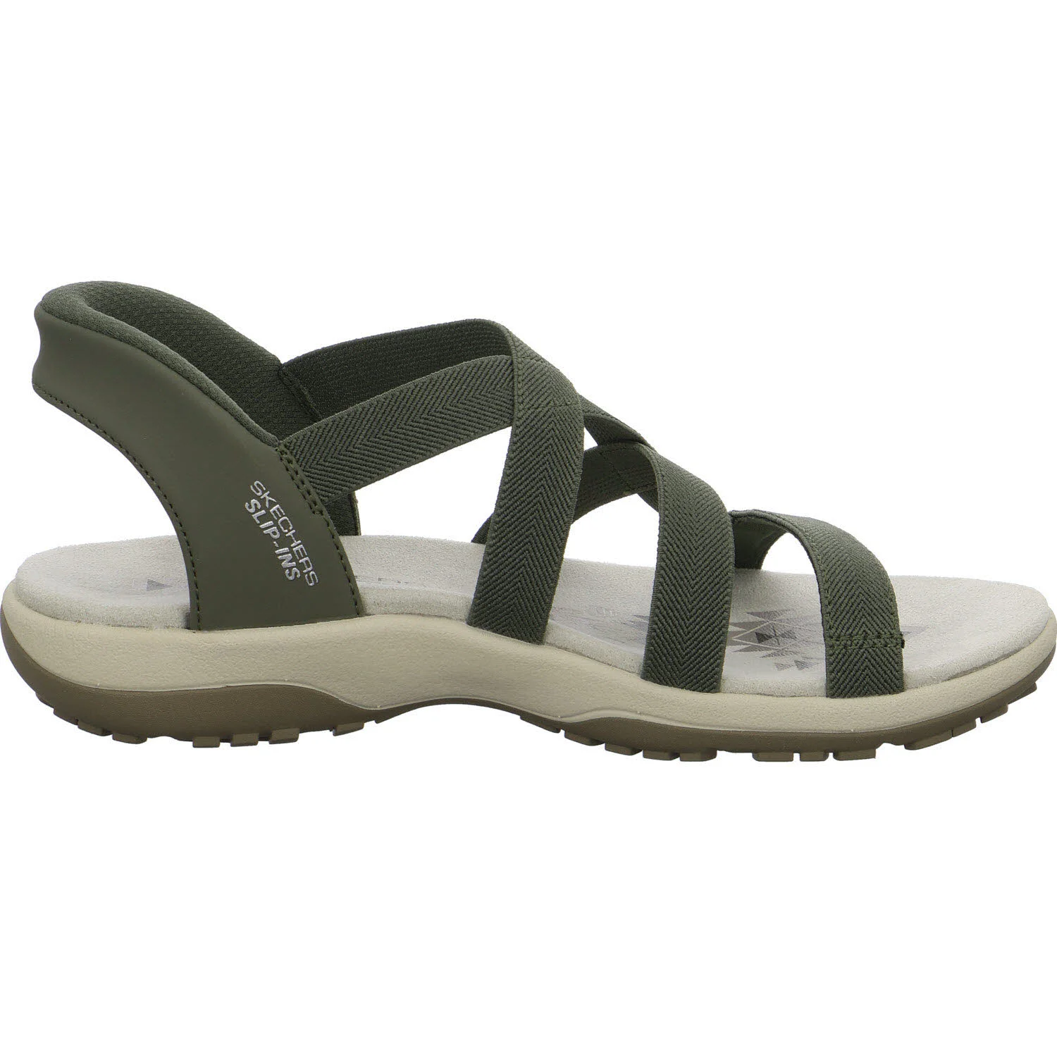 Skechers Damen Sandalen 163460 OLV Reggae Slim - Stretch Flex olive normal