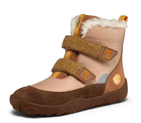 Affenzahn Kinder Winterstiefel 01683-70111 Winterstiefel Leder Winty Tiger gelb, braun, beige normal