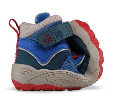 Affenzahn Kinder Schaftstiefel 01487-30052 Übergangsschuh Vegan Explory Wal rot, blau, grau normal