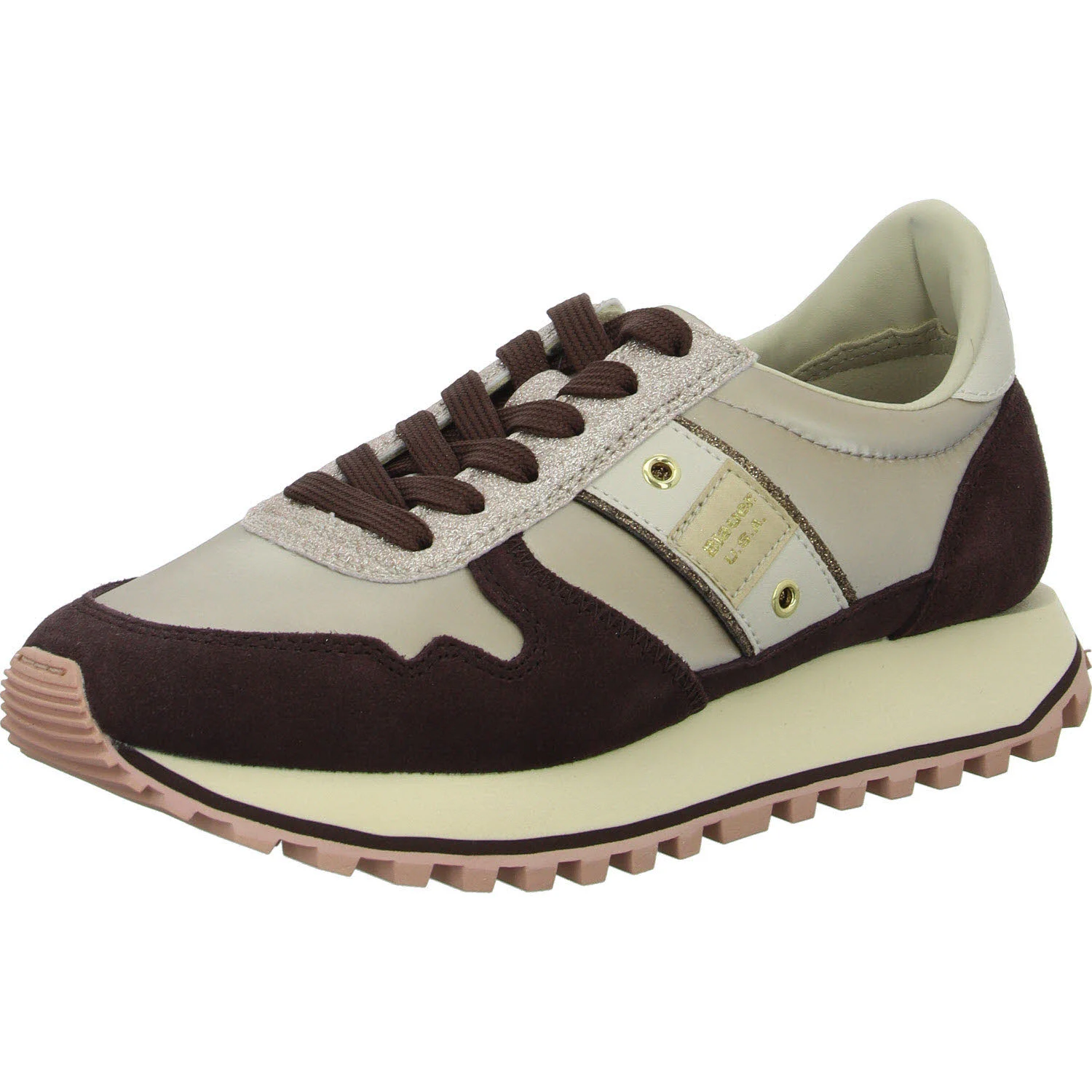 Blauer Damen Schnürschuhe F5MILLEN03/NYS MILLEN03 bordeaux/taupe normal