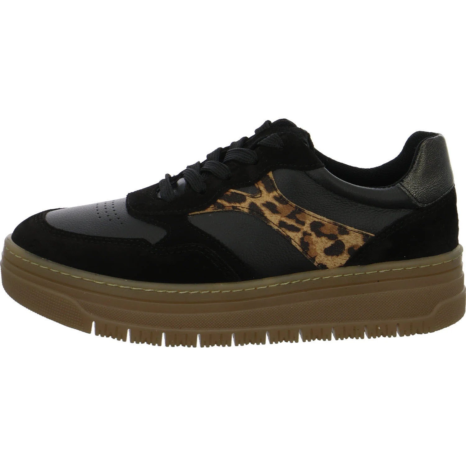 Tamaris Damen Schnürschuhe 1-23717-45/090 1-23717-45 black/leopard normal