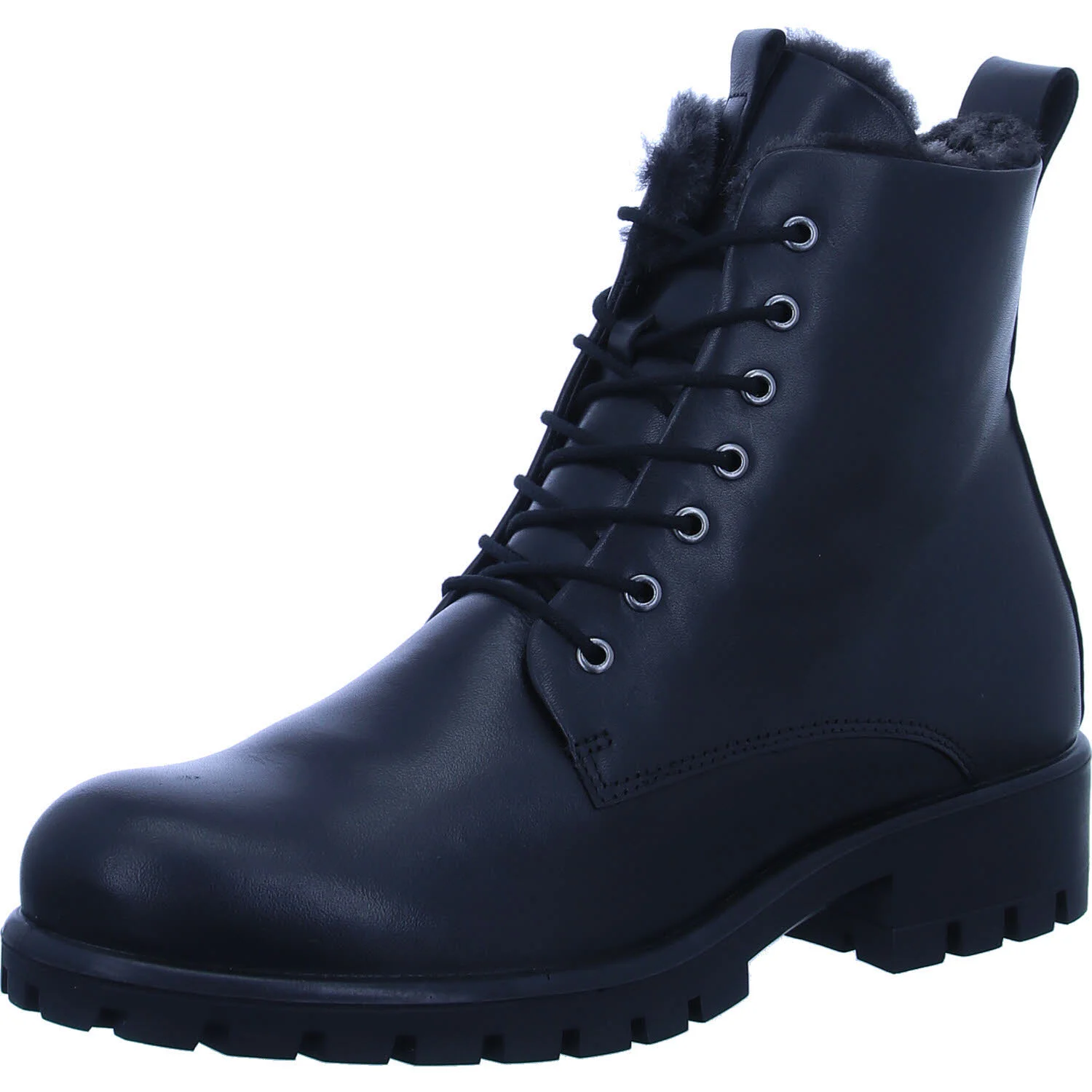 Element 2 von 7 (Bild) – Ecco Damen Schnürstiefel warm 490053/01001 Modtray Women's Lace-up Shearling-lined Mid-cut Boot black normal