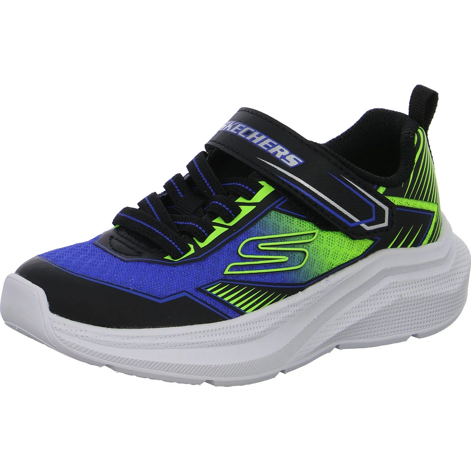 Skechers Kinderschuh zum Schlupfen 404127L BBLM Microspec Velocity - Grid-Drift black/blue normal
