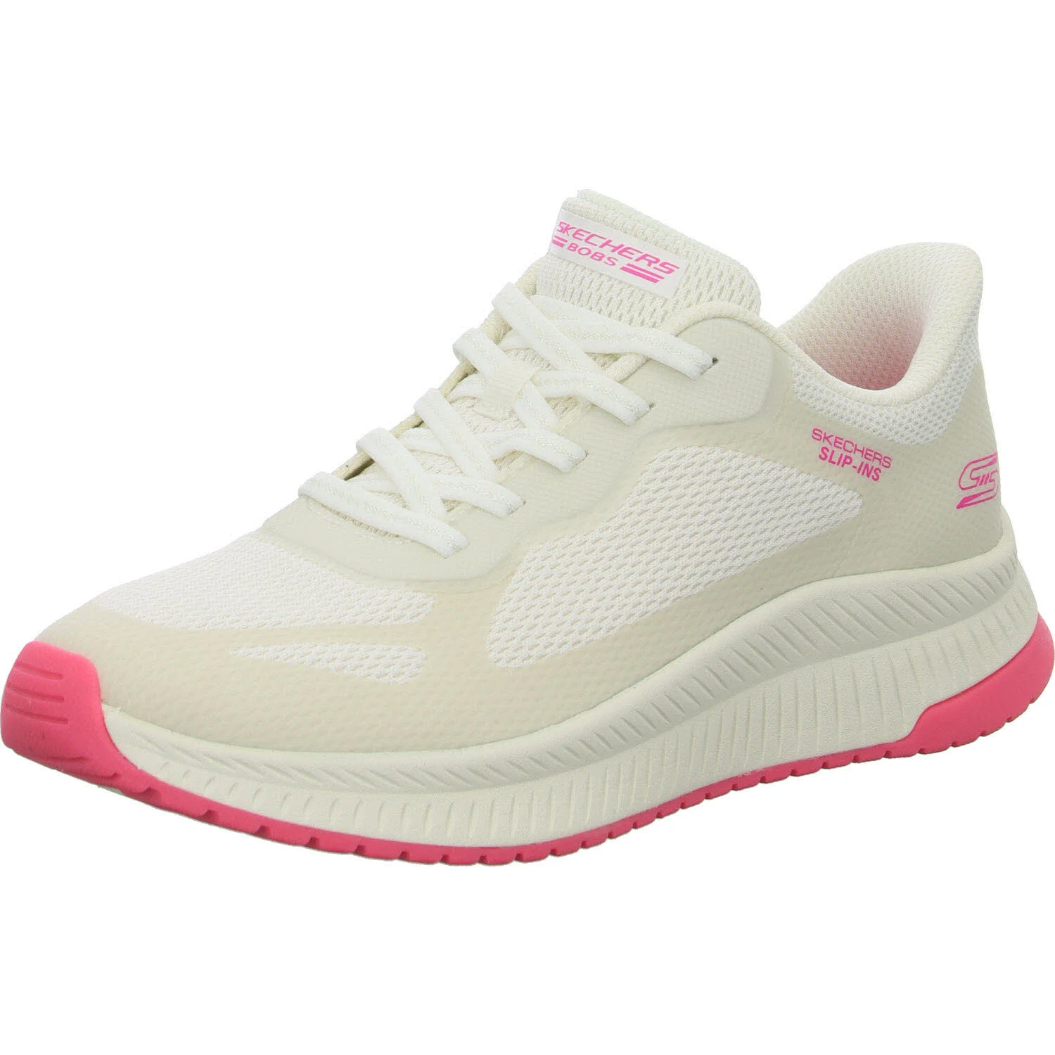 Skechers Damen Slipper 117624 WPK BOBS Squad 4 - Staple Look white/pink normal
