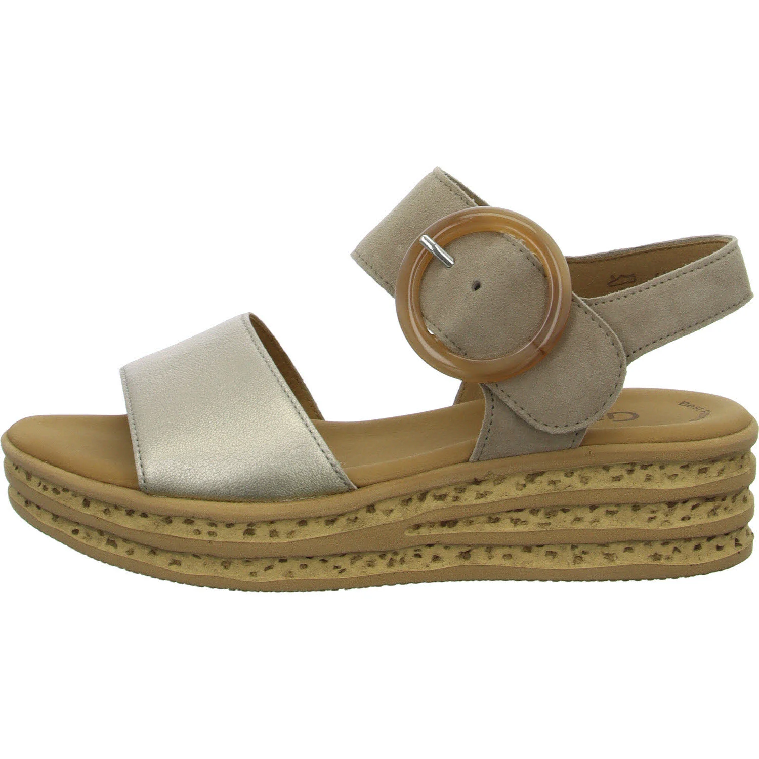 Gabor Damen Sandalen 84.550.62 84.550 puder/rabbit F (schmal/normal)