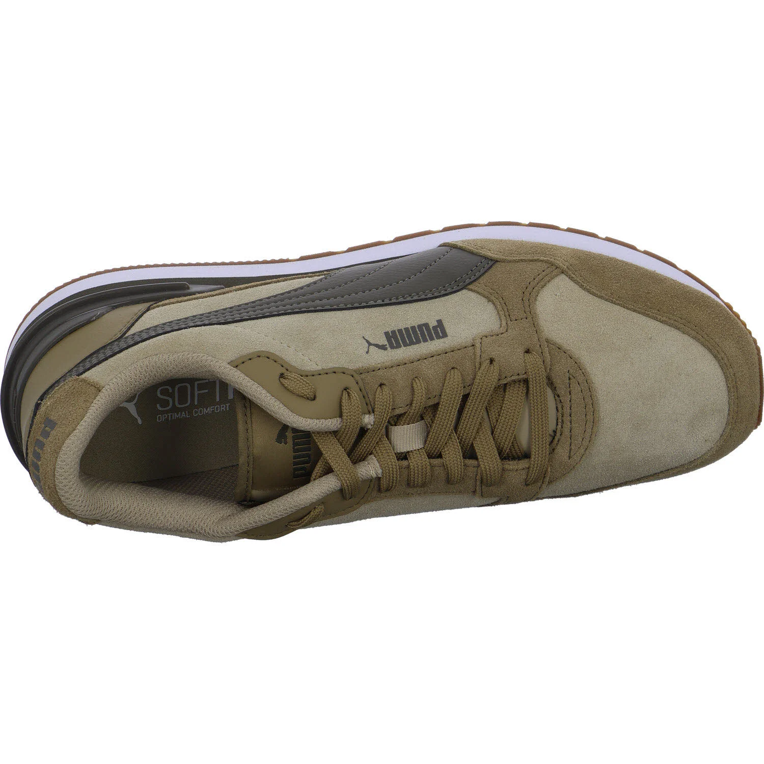 Puma Herren Schnürschuhe 399665 ST Runner V4 SD birch-matte bronze-soft taupe-PUMA white-gum normal