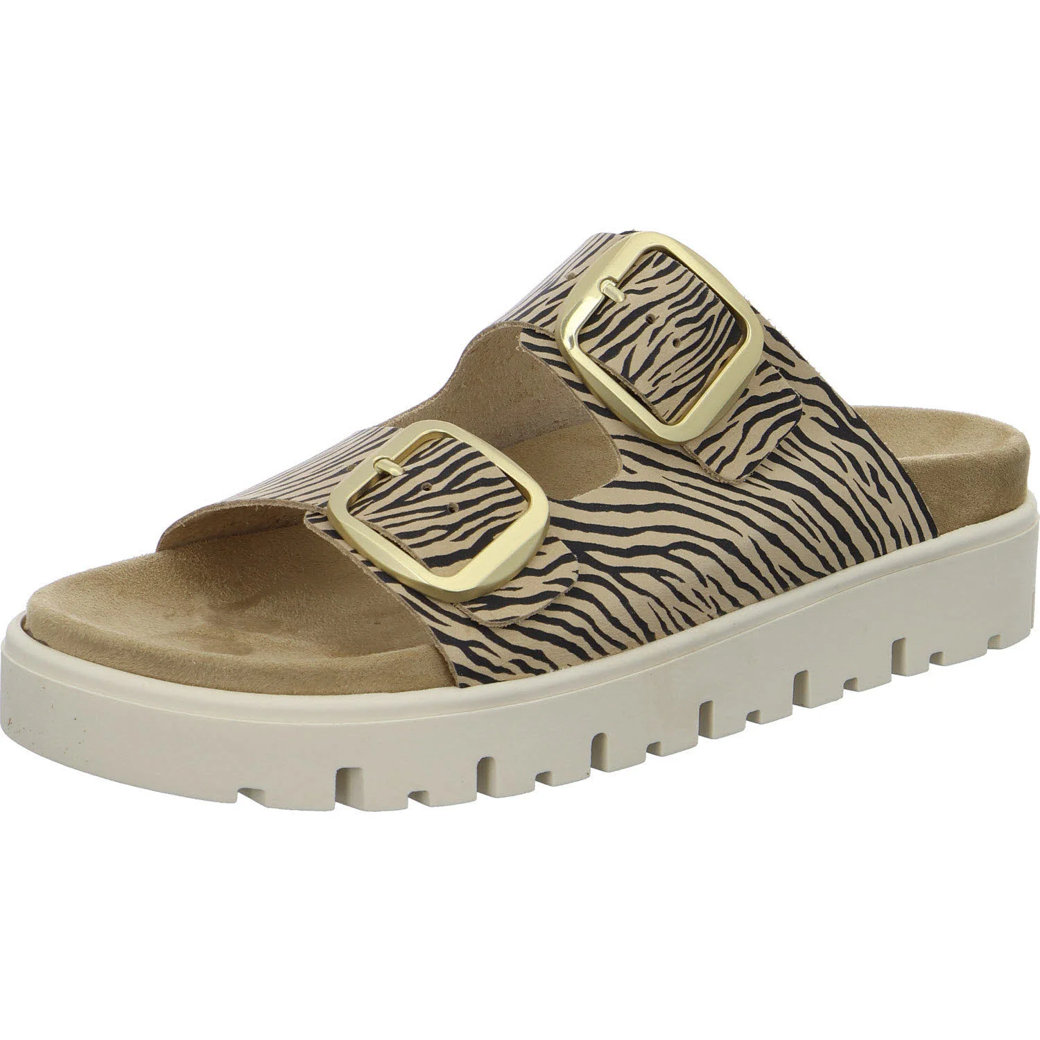 Cosmos Damen Pantoletten 6304703-49 6304703 beige/multi normal