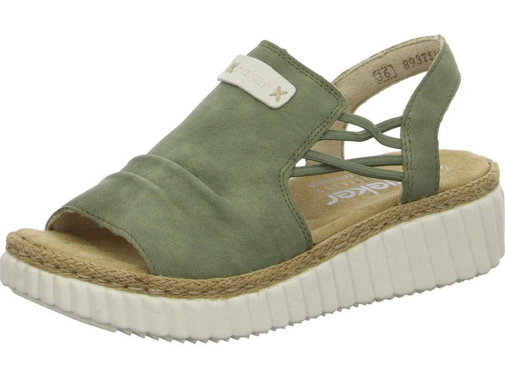 Rieker Damen Sandalen 69262-52 69262 schilf/offwhite H (extra weit)