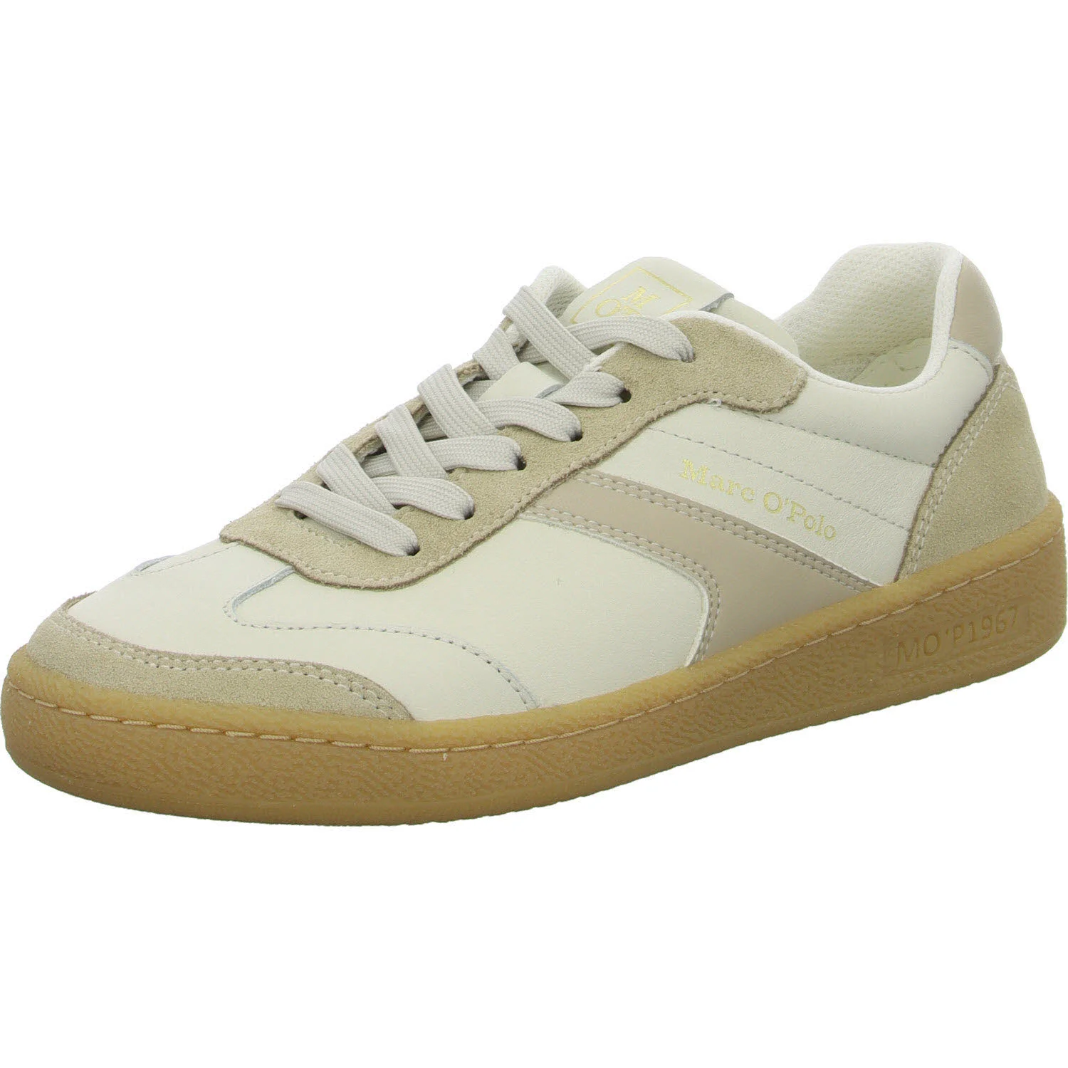 Marc O'Polo Damen Schnürschuhe 501 16263501100 126 50116263501100 white cotton/light dusty sand normal