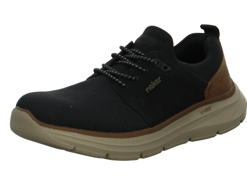 Rieker Herren Slipper B1850-00 B1850 schwarz/schwarz/zimt/schwarz G 1/2 (weit)
