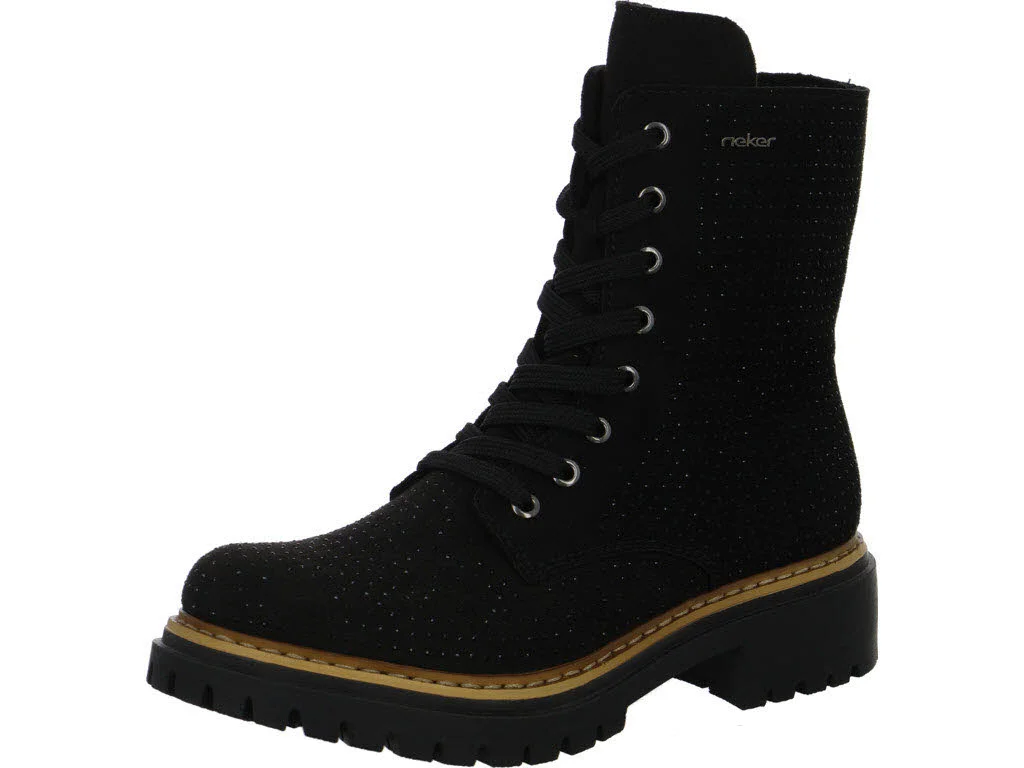 Rieker Damen Schnürstiefel 72609-00 72609 schwarz F (normal)