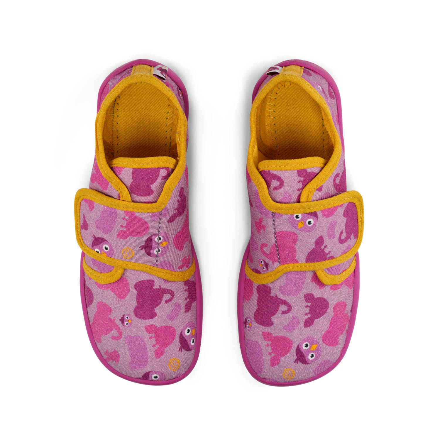 Affenzahn Kinder Hausschuhe 01398-40010 Hausschuh Baumwolle Movy Vogel pink normal