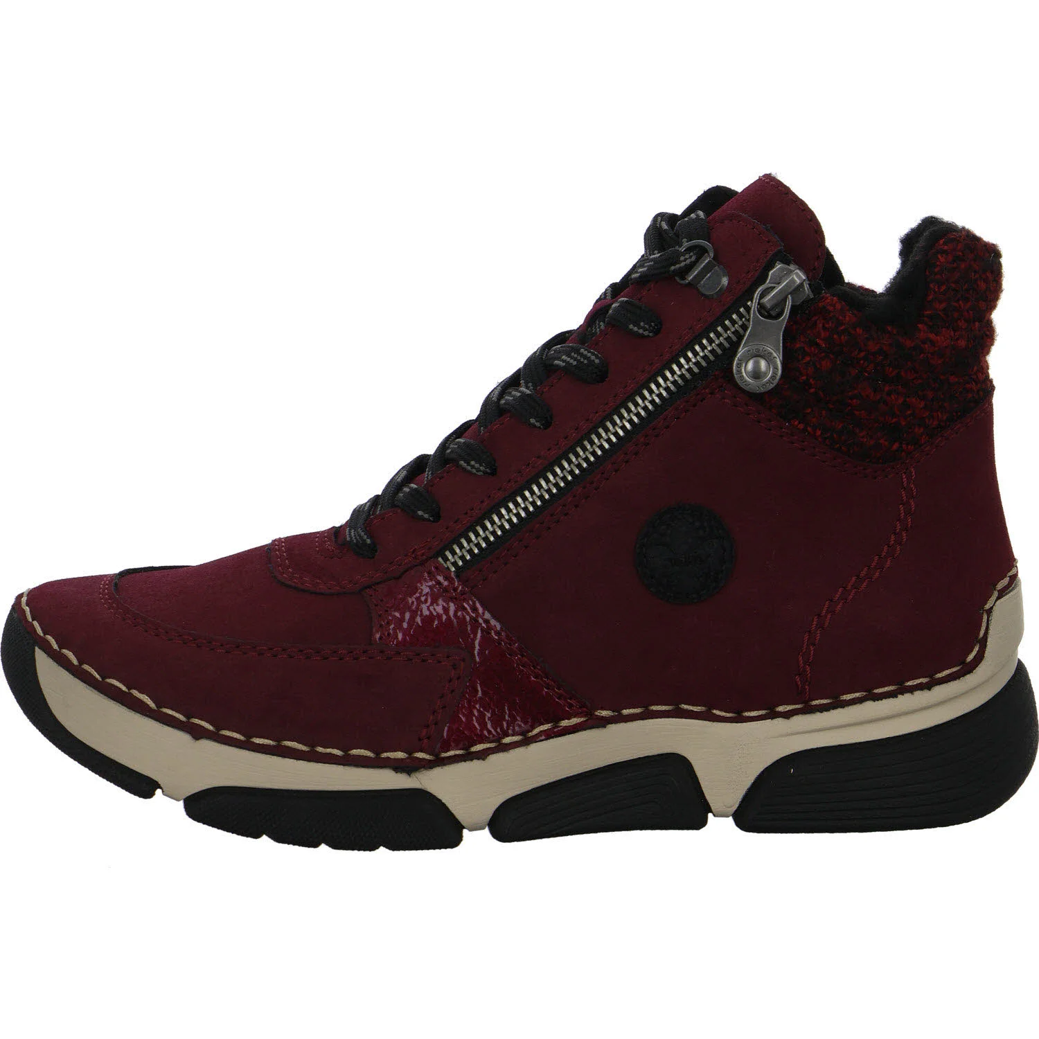 Element 6 von 8 (Bild) – Rieker Damen Schnürstiefel warm 45960-35 45960 bordeaux/red/rot-schwarz/schwarz F 1/2 (normal)