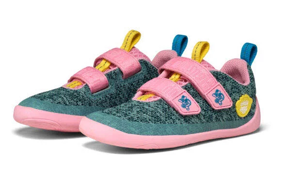 Affenzahn Kinderschuh zum Schlupfen 00397-30228 Knit Happy Chamäleon türkis/pink normal
