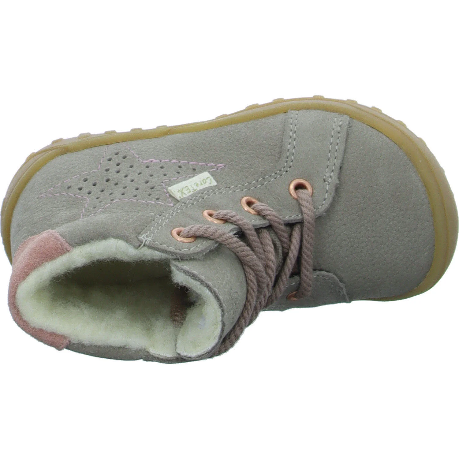 Ricosta Kinder Schnürstiefel 50 3300303/650 Denny kies/rosa WMS weit