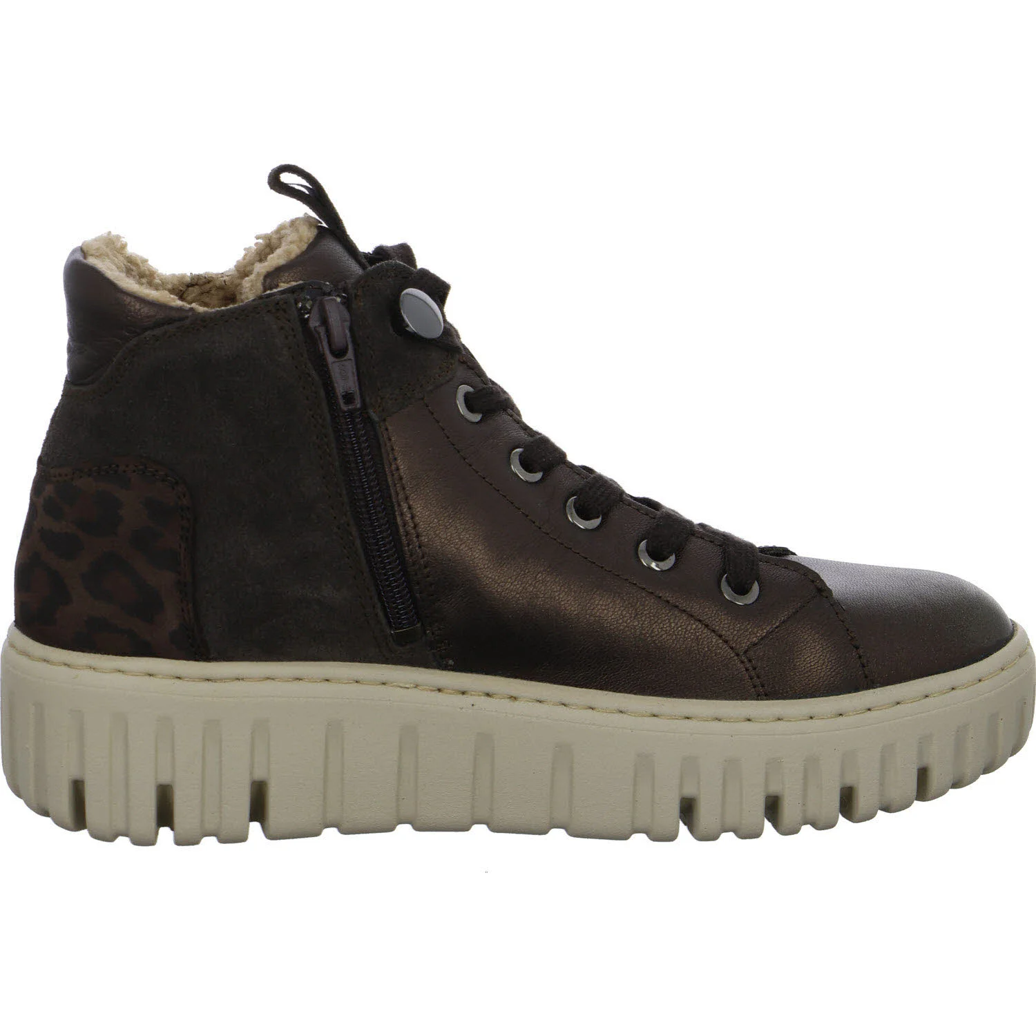 Waldläufer Damen Schnürstiefel warm 941804-404/192 H-Livia brown darkbrown H (weit)