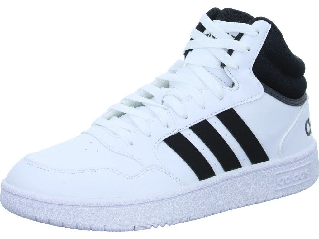 Element 1 von 8 (Bild) – Adidas Herren Schnürstiefel GW3019 HOOPS 3.0 MID CBLACK/CBLACK/FTWWHT normal