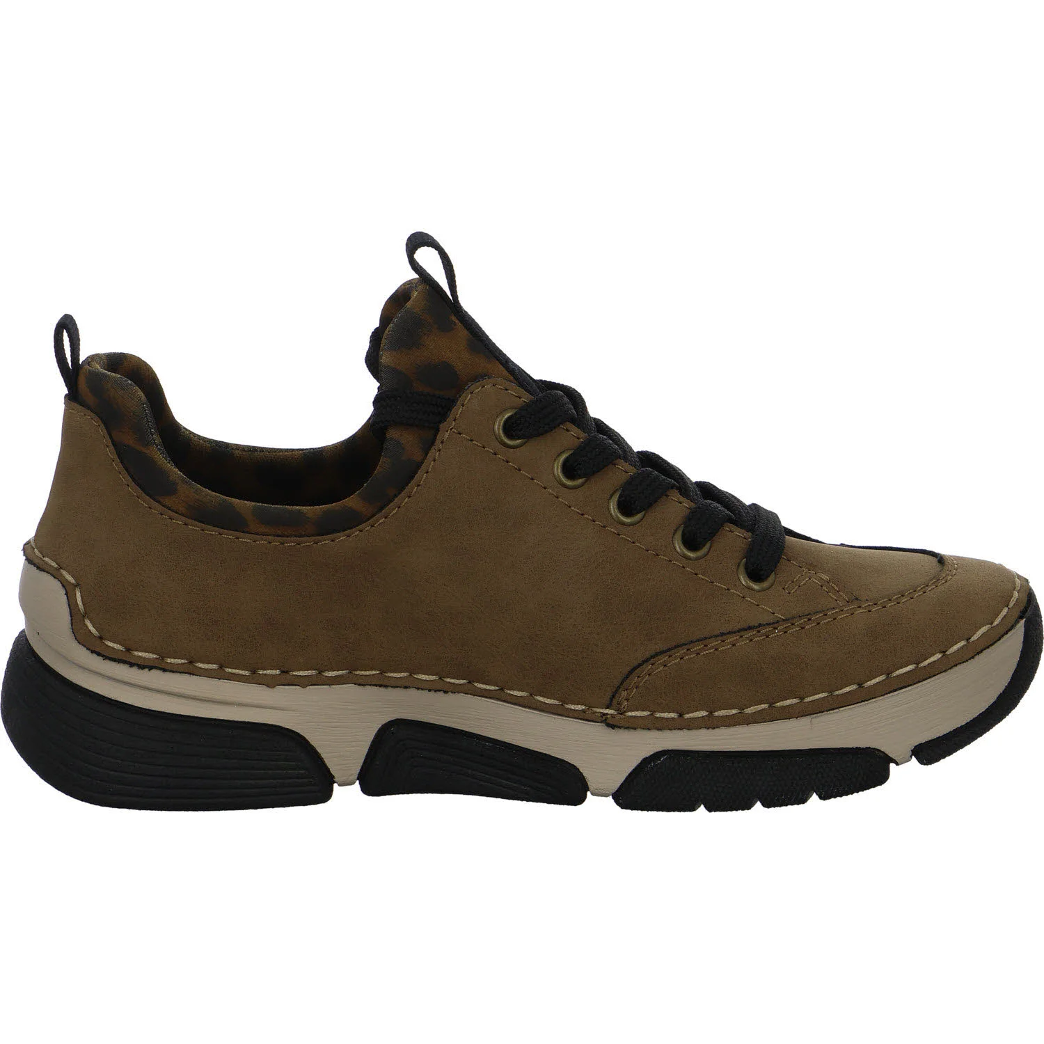 Rieker Damen Slipper 45973-24 45973 wood/leo-braun F 1/2 (normal)