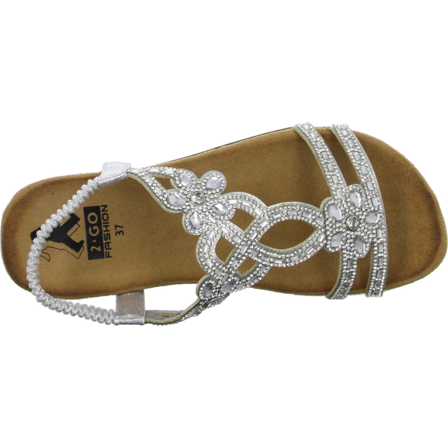 2go Fashion Damen Sandalen 8018802-21 8018802 silber normal