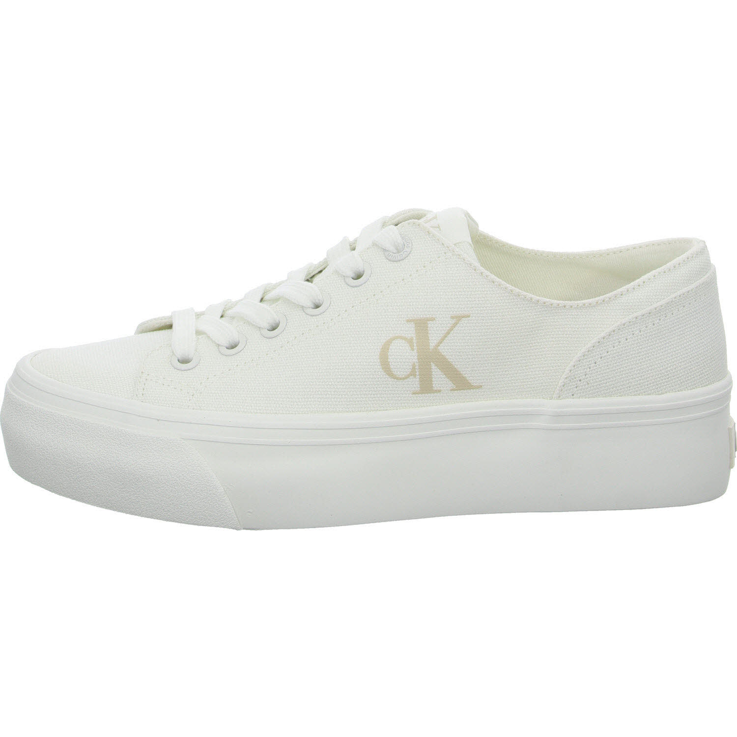 Calvin Klein Damen Schnürschuhe YW0YW0176301W VULC FLATFORM LOW CV MG triple bright white normal
