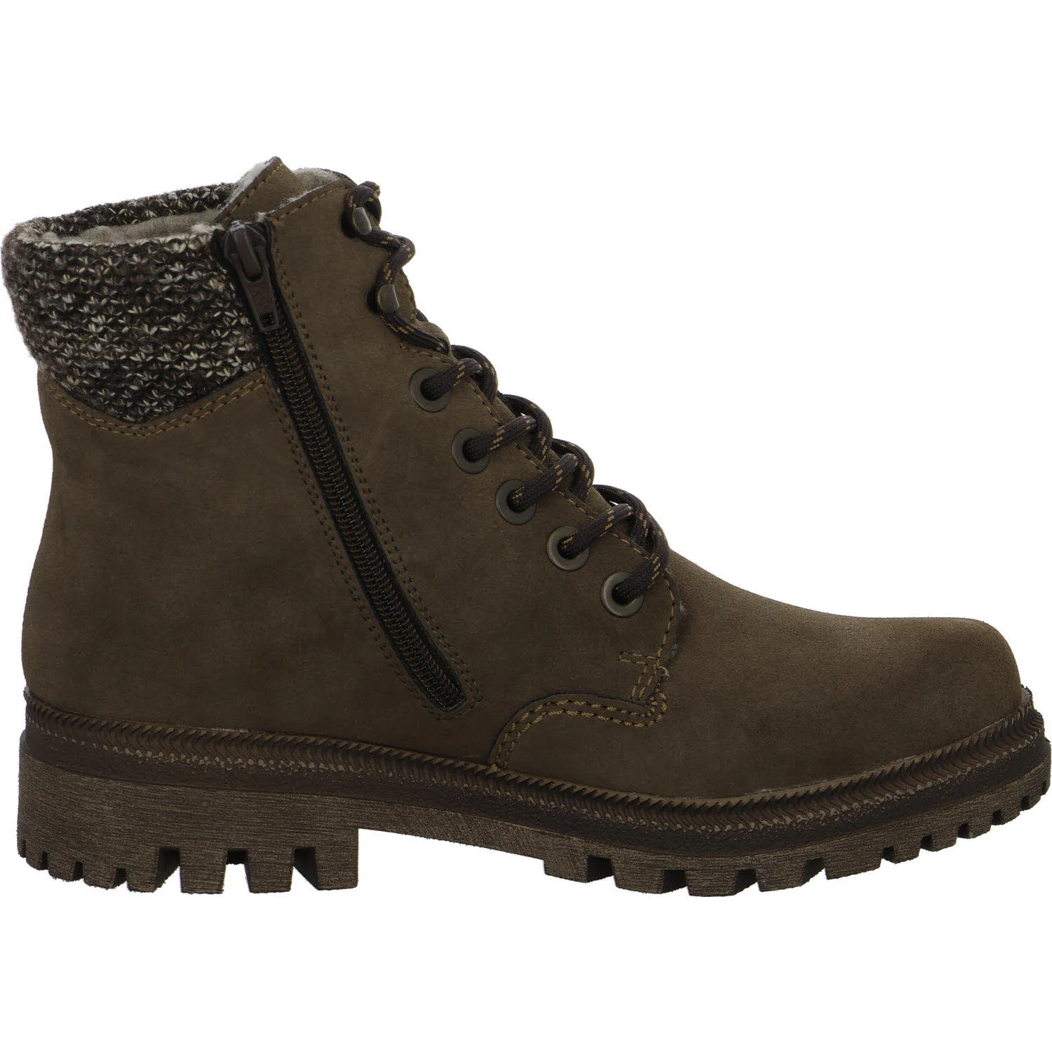 Rieker Damen Schnürstiefel warm Y7621-25 Y7621 brown/havanna/braun-beige F (normal)