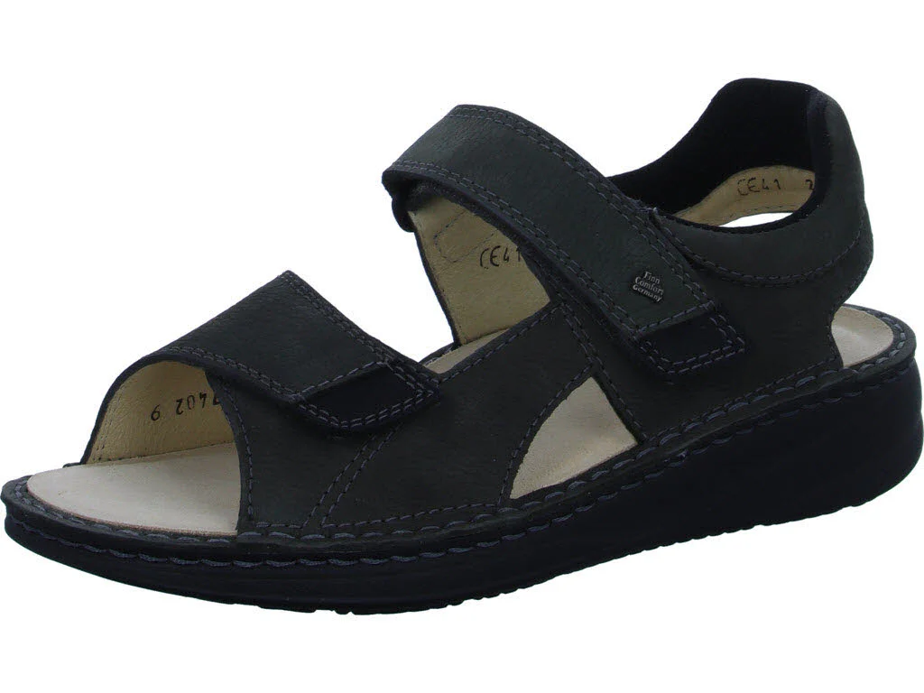 Finn Comfort Herren Sandalen 01701-902622 Skiathos GREY/SCHWARZ weit