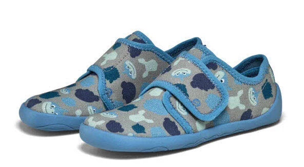 Affenzahn Kinder Hausschuhe 01398-30211 Hausschuh Baumwolle Movy Hai blau normal