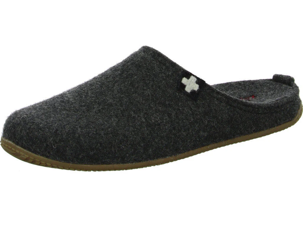 Living Kitzbühel Herren Winterpantoffel 3886-600/600 Gipfelkreuz Filz- Pantoffel anthra normal