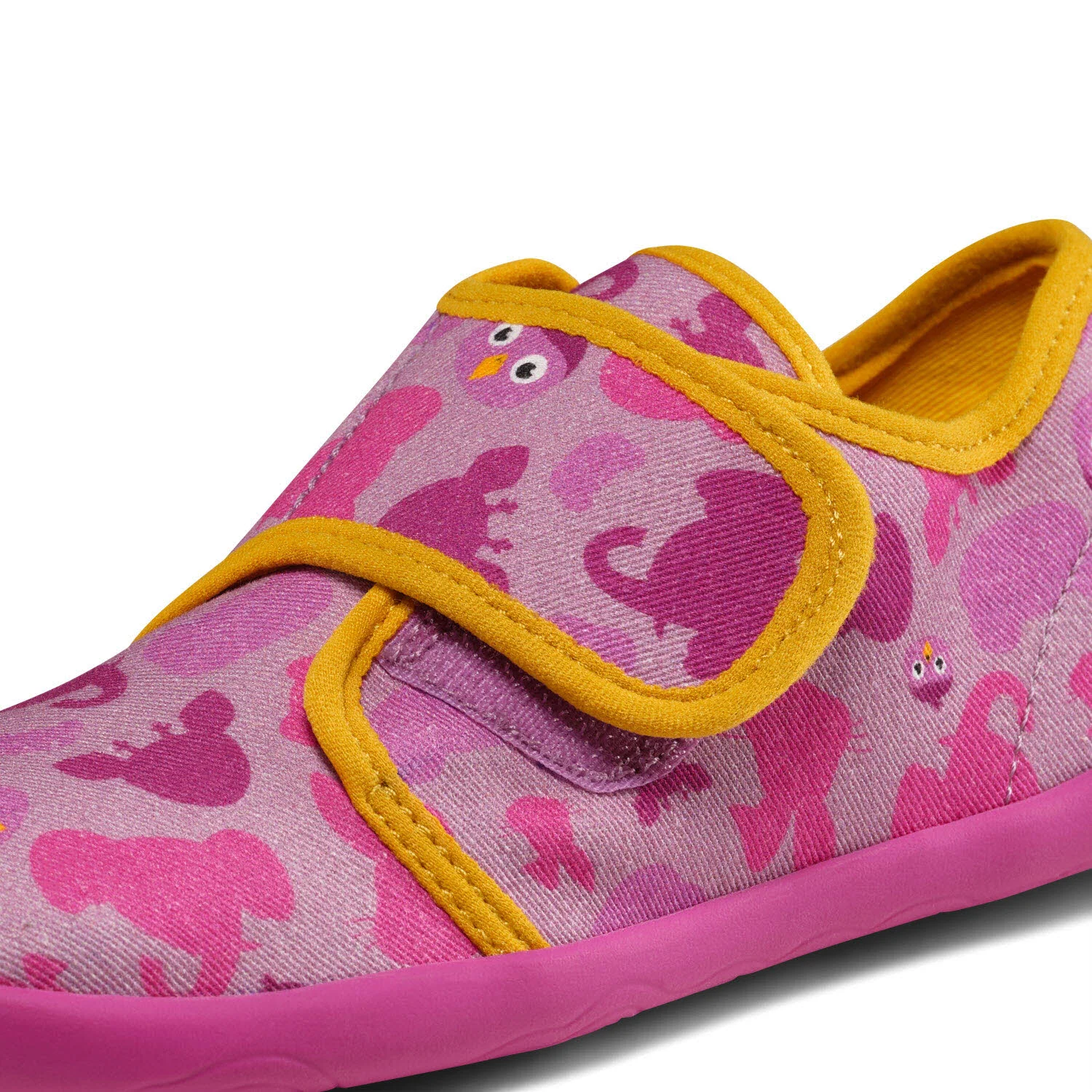 Affenzahn Kinder Hausschuhe 01398-40010 Hausschuh Baumwolle Movy Vogel pink normal