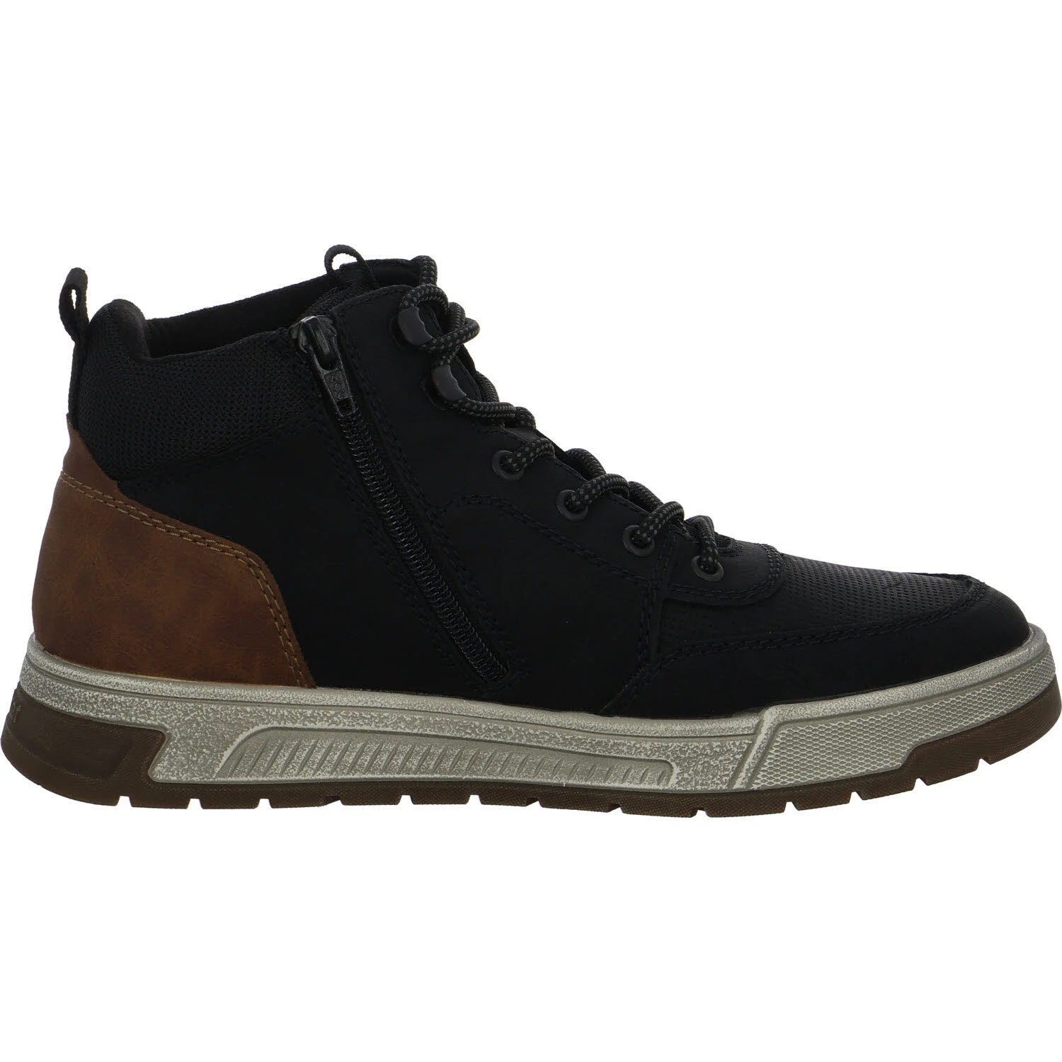 Rieker Herren Schnürstiefel warm 36020-00 36020 schwarz/zimt/schwarz H (extra weit)