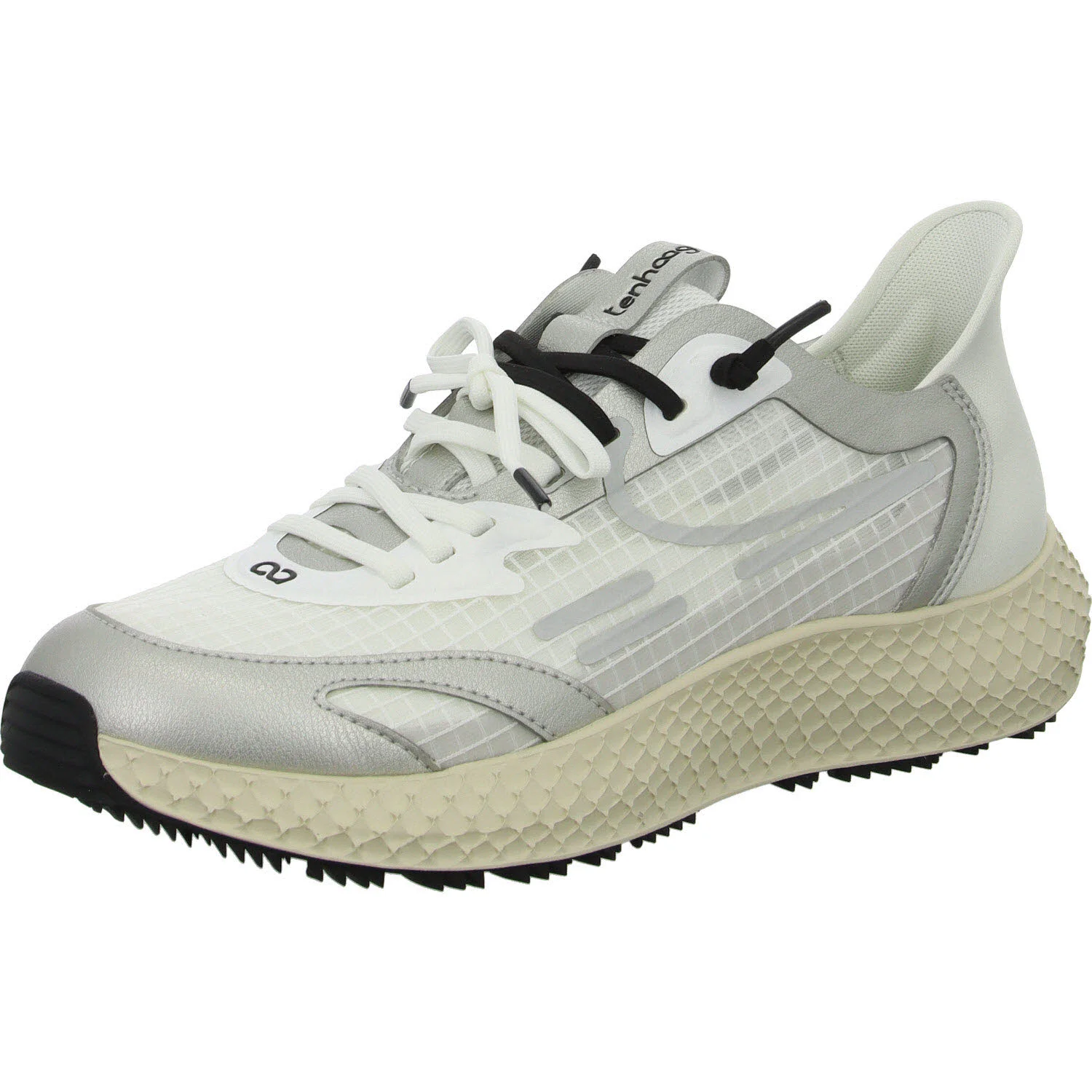 tenhaag Damen Slipper 0025-089 easyhaag metallic/silver/white/black normal