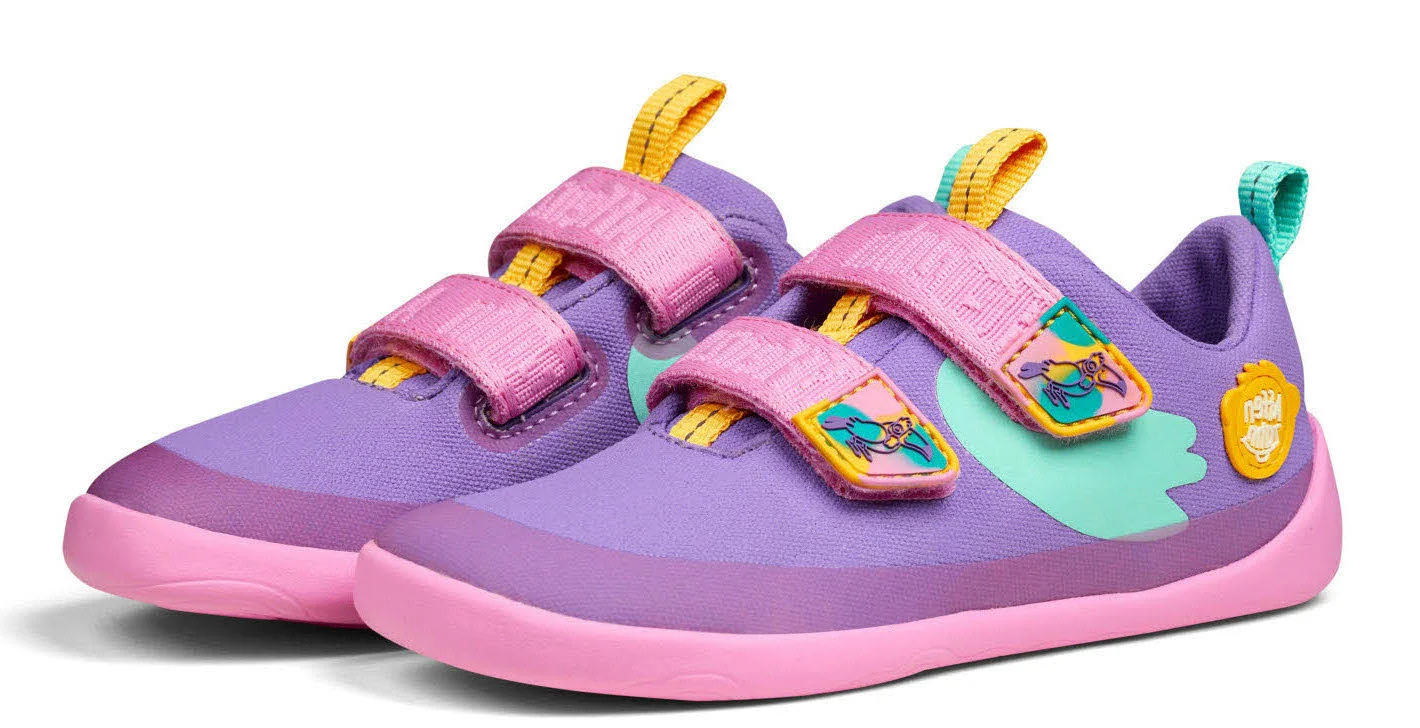 Affenzahn Kinderschuh zum Schlupfen 00391-40120 Lucky Creative Toucan türkis/lila normal