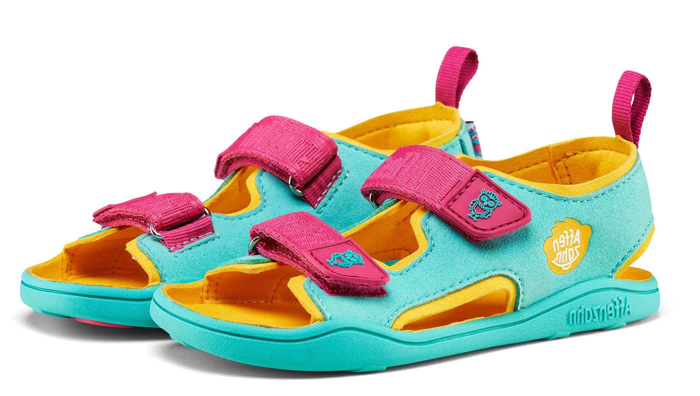 Affenzahn Kinder Sandalen 00392-30003 Sandale Vegan Airy Eule türkis/pink normal