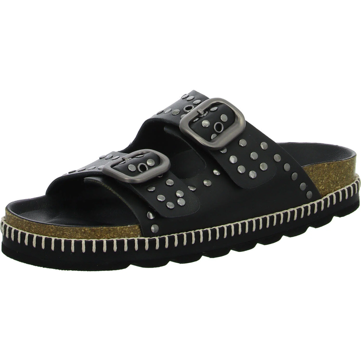 Verbenas Damen Pantoletten 2300640395 042 GALATEA NAPA TACHAS negro normal