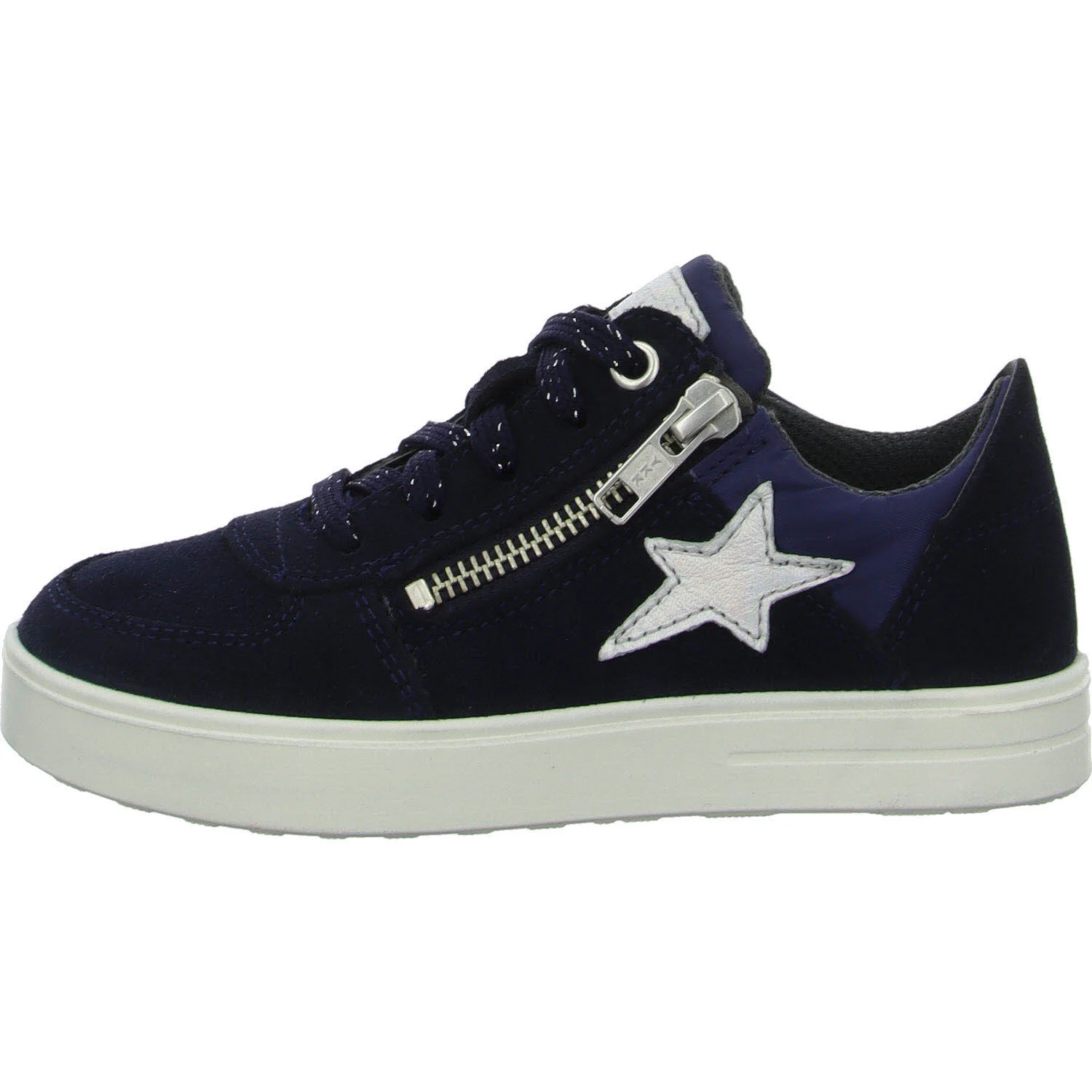 Superfit Kinder Halbschuhe zum Schnüren 1-000802-8020 Stella blau/silber WMS mittel