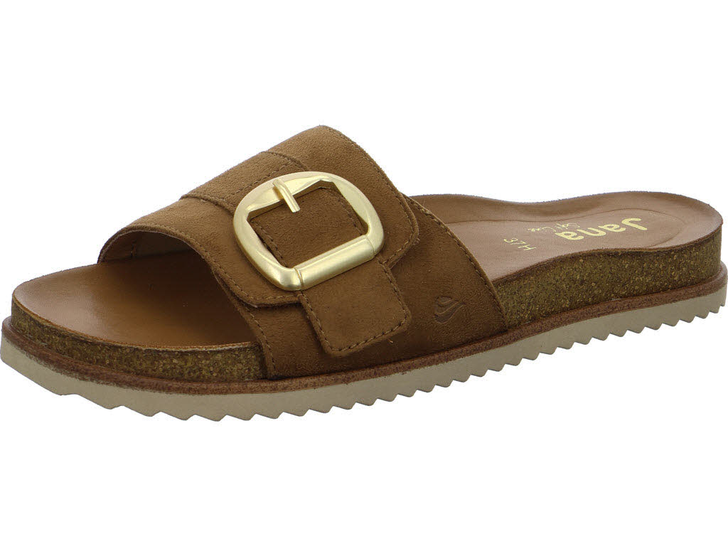 Jana Damen Pantoletten 8-27460-46/305 8-27460-46 cognac H (weit)
