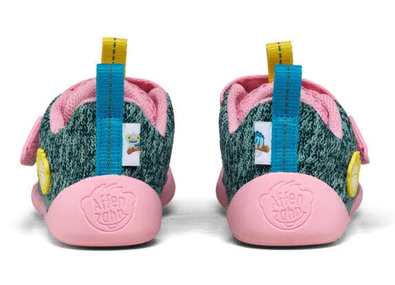 Affenzahn Kinderschuh zum Schlupfen 00397-30228 Knit Happy Chamäleon türkis/pink normal