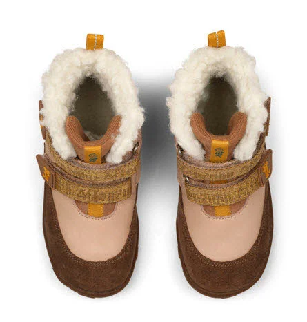 Affenzahn Kinder Winterstiefel 01683-70111 Winterstiefel Leder Winty Tiger gelb, braun, beige normal