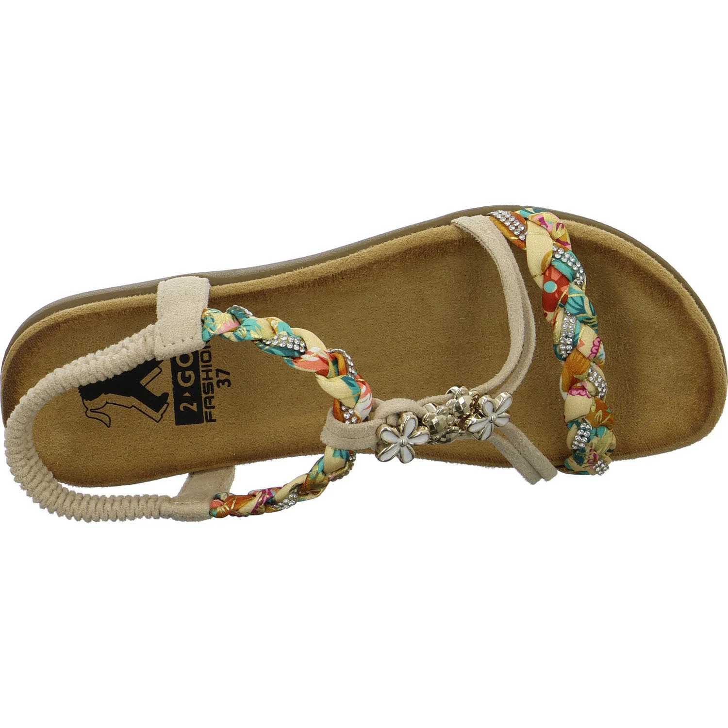 2go Fashion Damen Sandalen 8018830-4 8018830 beige normal