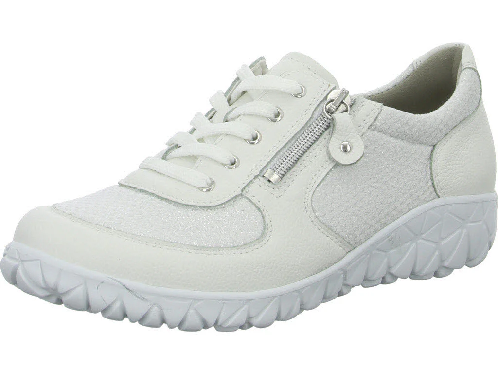 Waldläufer Damen Schnürschuhe H89001-244/663 Havy Soft weiss silber H (weit)
