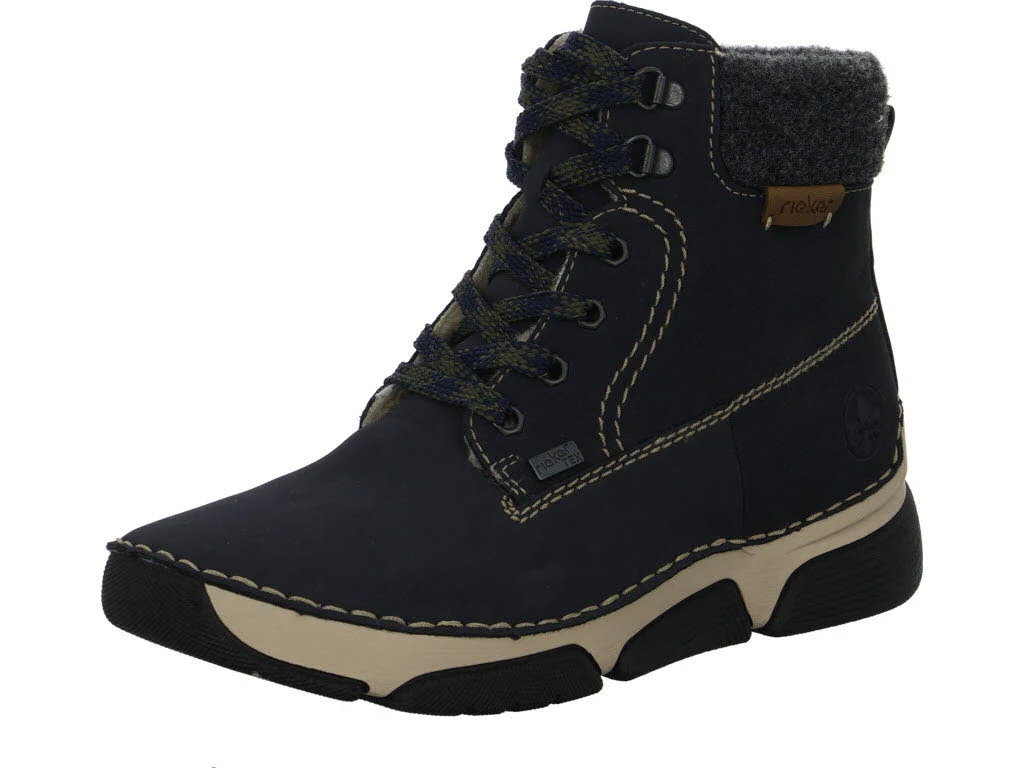 Rieker Damen Schnürstiefel warm 45925-14 45925 pazifik/anthrazit/nuss F 1/2 (normal)
