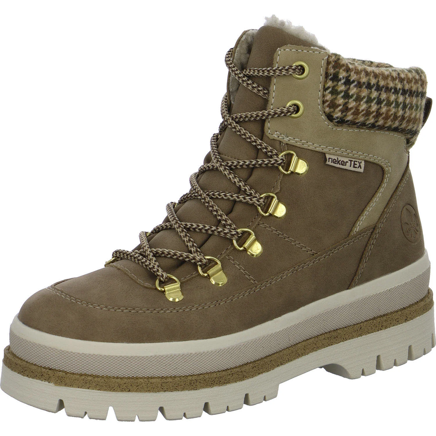 Element 2 von 8 (Bild) – Rieker Damen Schnürstiefel warm Y6210-64 Y6210 fango/porzellan/natur-multi F 1/2 (normal)