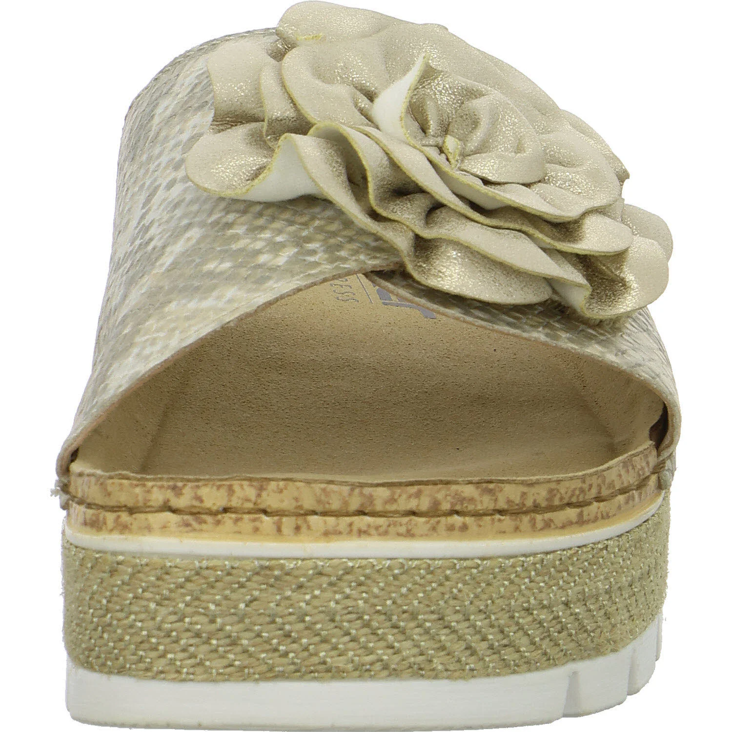 Rieker Damen Pantoletten 69562-90 69562 offwhite-gold/muschel F 1/2 (normal)