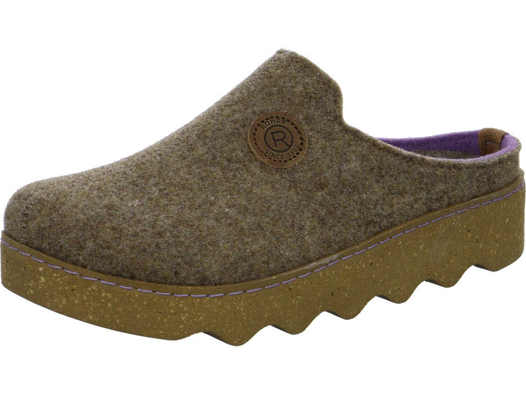 ROHDE Damen Winterpantoffel 6120/17 Foggia-D leinen G (normal)