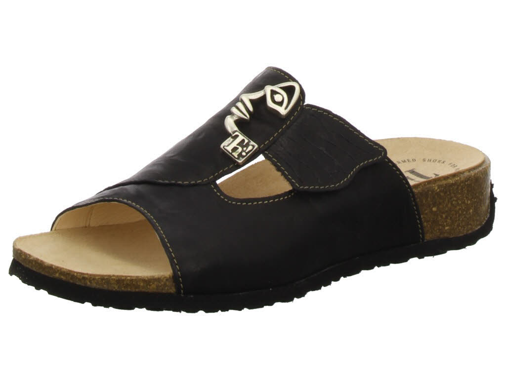 Think Damen Pantoletten 3-000124-0010 Mizzi schwarz F 1/2 (normal)