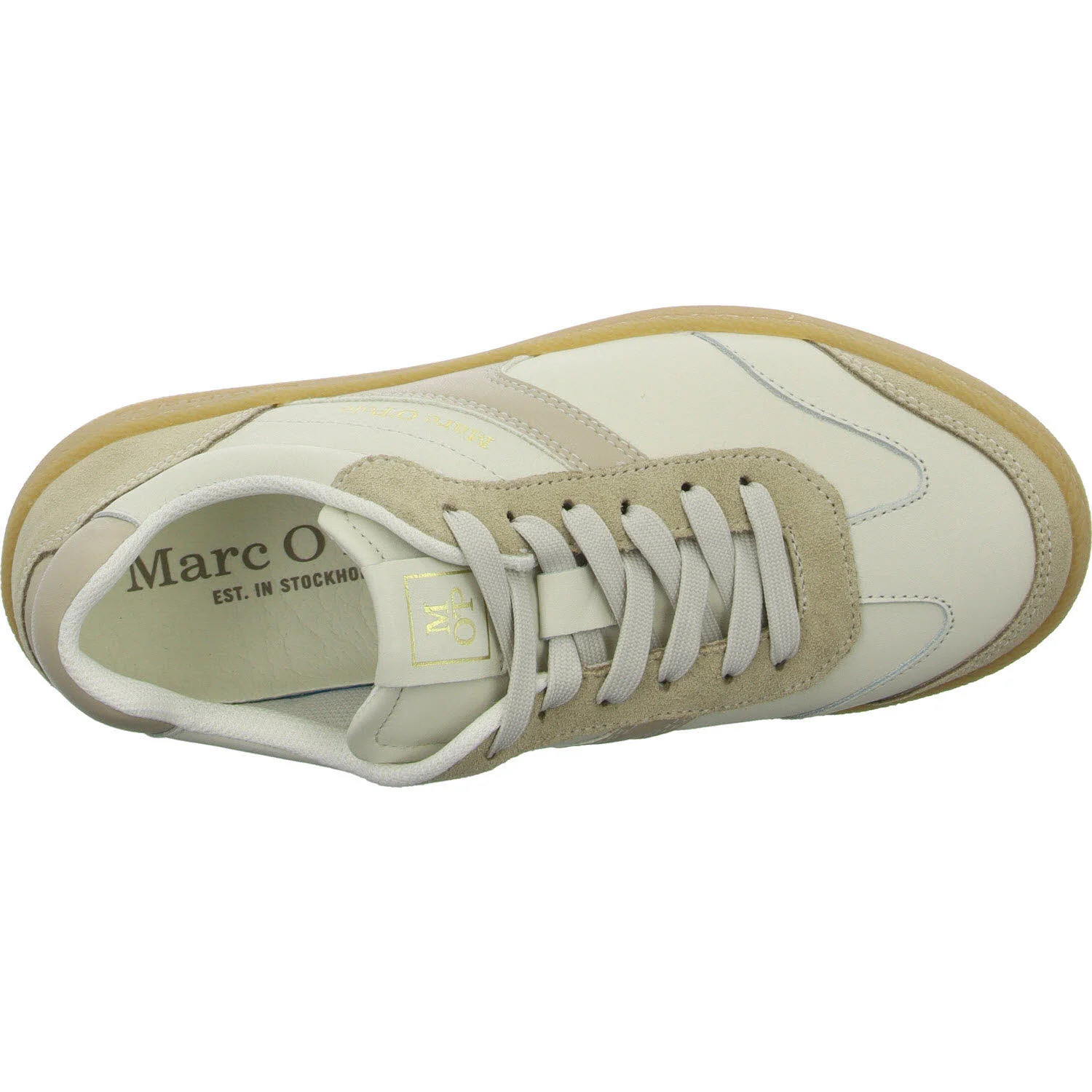 Marc O'Polo Damen Schnürschuhe 501 16263501100 126 50116263501100 white cotton/light dusty sand normal